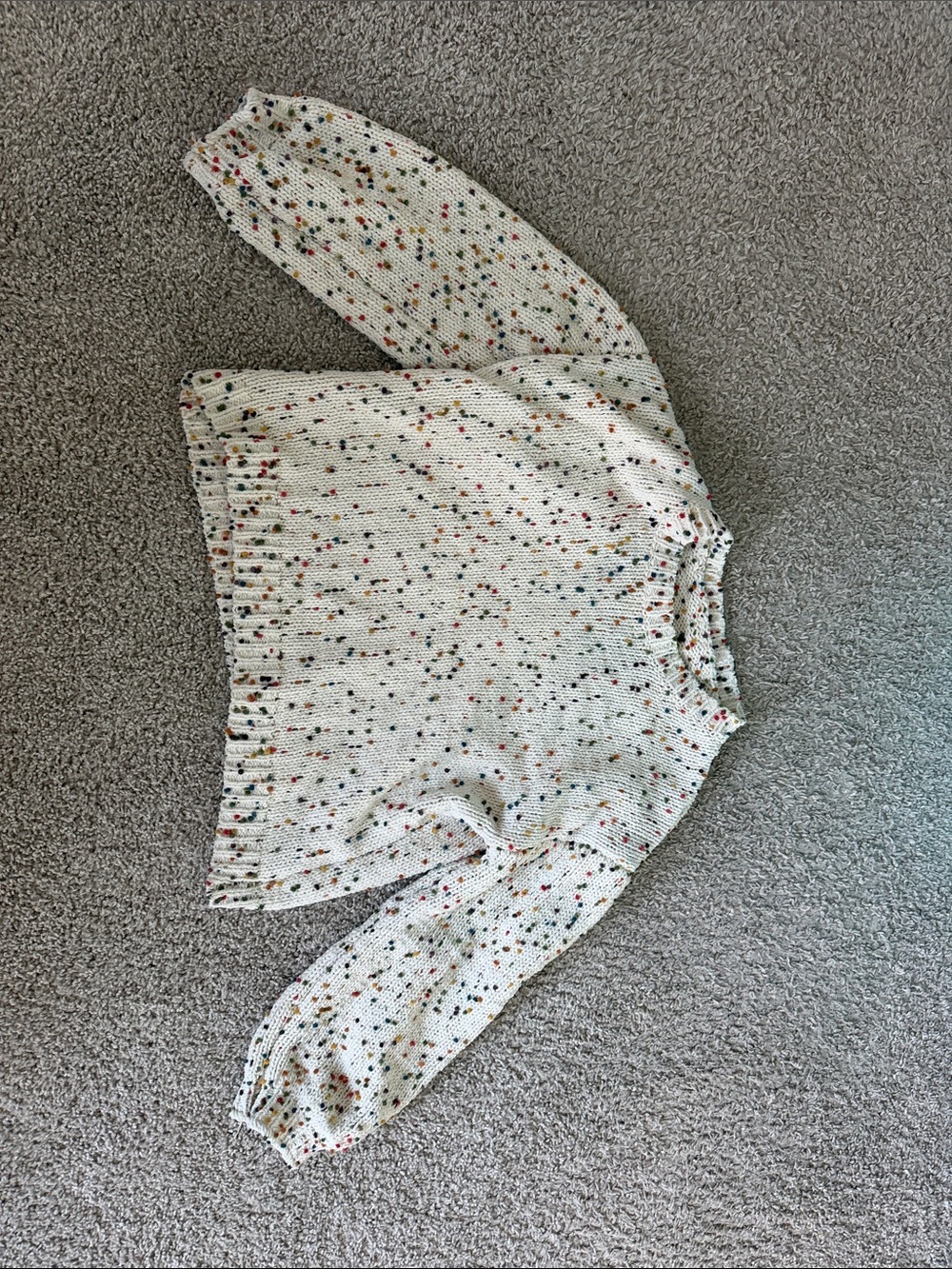 Cream Speckled Knit Sweater - Women